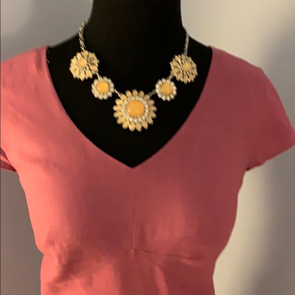 Signature by Sangria Dresses & Skirts - Sangria linen blend V neck rose pink dress